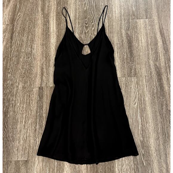 Reformation Black Cutout Slip Mini Dress Size Medium Open Back Double Strap LBD - Picture 5 of 11